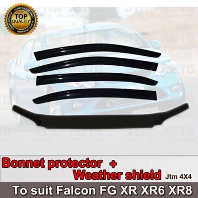 JTM AUTO - Bonnet Protector + Weather Shield To Suit Ford FG Falcon XR XR6 XR8 2008-2014