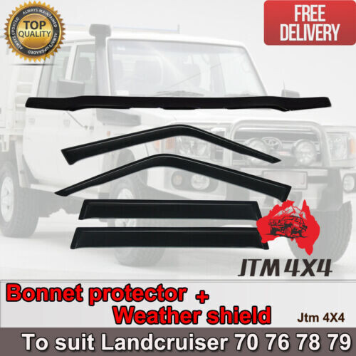 JTM AUTO - Bonnet Protector Weather Shield To Suit Toyota Landcruiser 70 76 78 79 GXL 07-16