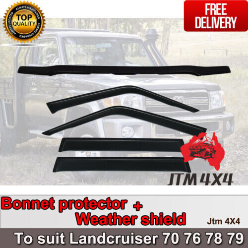 JTM AUTO - Bonnet Protector Weather Shield To Suit Toyota Landcruiser 70 76 78 79 GXL 2017+