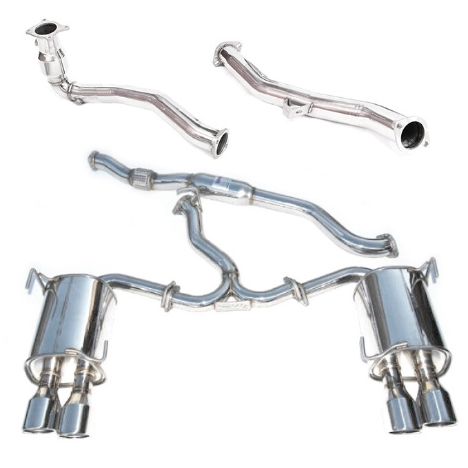 INVIDIA - Q300 Turbo Back Exhaust - Polished Stainless Tips (WRX 2015+)