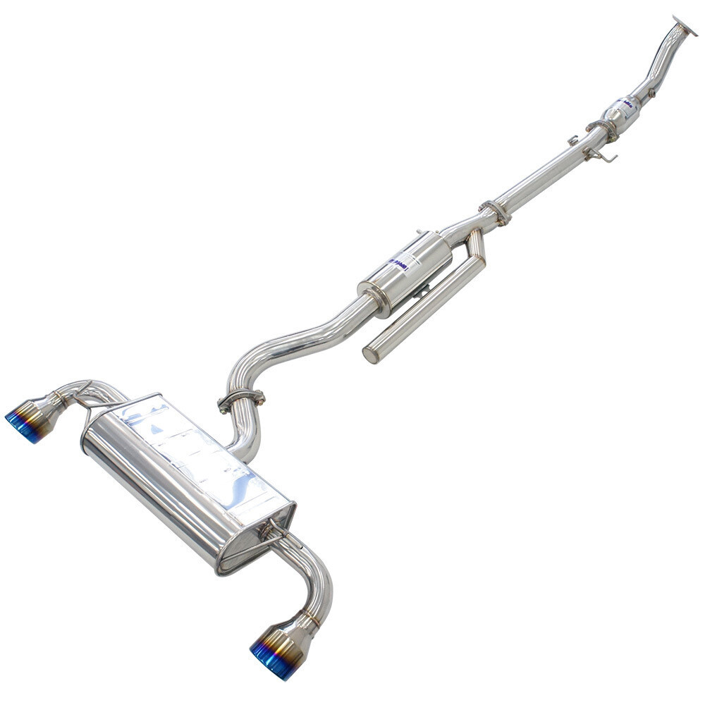 INVIDIA - Q300 O2 Back Exhaust with Black Straight Cut Tips (Evo X 08-16)