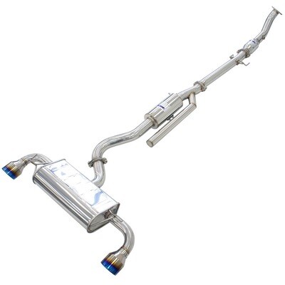 INVIDIA - Q300 O2 Back Exhaust with Black Straight Cut Tips (Evo X 08-16)
