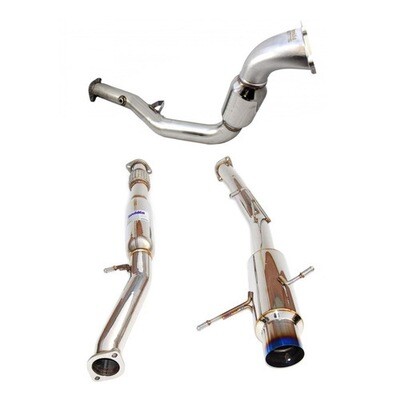 INVIDIA - N1 Turbo Back Exhaust Resonated w/Catted Down Pipe, Ti Tip (WRX/STI GD 01-07)