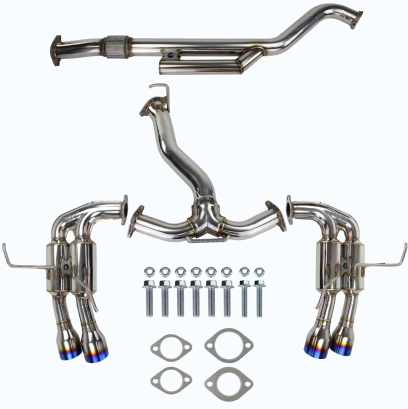 INVIDIA - R400 Cat Back Exhaust with Ti Straight Cut Tips (WRX 22+)
