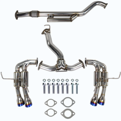 INVIDIA - R400 Cat Back Exhaust with Ti Straight Cut Tips (WRX 22+)