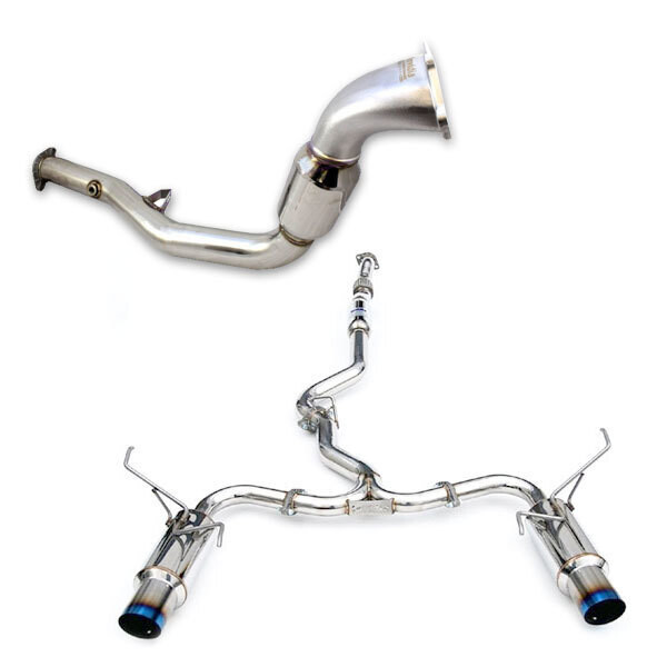 INVIDIA - N1 Turbo Back Exhaust Resonated w/Catless Down Pipe, Ti Tip (WRX/STI GD 01-07)