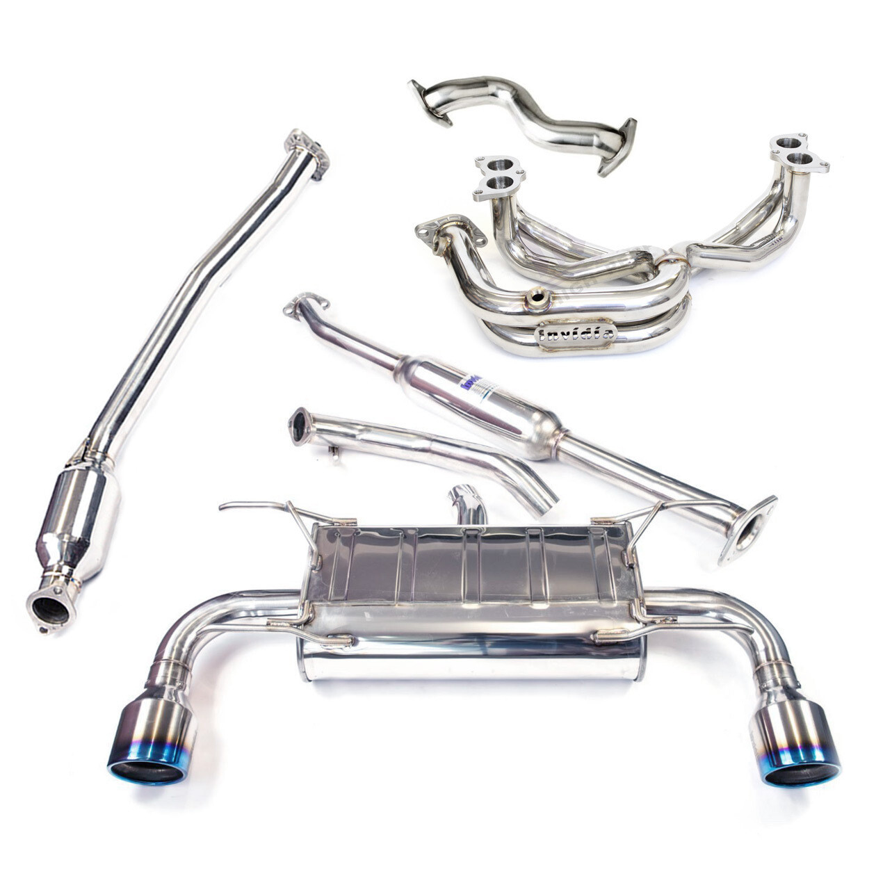 INVIDIA - Q300 Non-Valved Turbo Back Exhaust with Oval SS Rolled Tips (Golf R 13-17)
