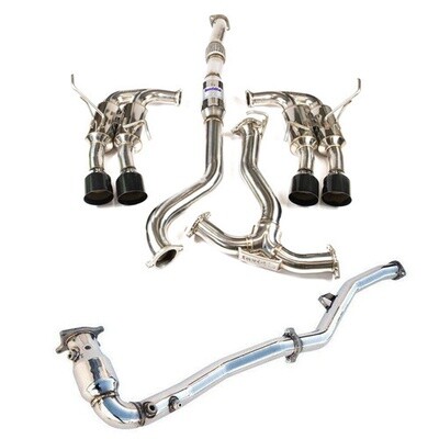 INVIDIA - R400 &quot;Signature Edition&quot; Turbo Back Exhaust w/Black Tips - Manual (WRX VA 15-21)