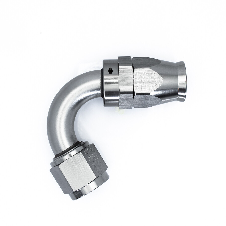 DEATSCHWERKS - Titanium 120 Deg 10AN Female Flare Swivel PTFE Hose End w/Olive Insert