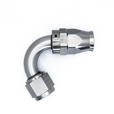 DEATSCHWERKS - Titanium 120 Deg 10AN Female Flare Swivel PTFE Hose End w/Olive Insert