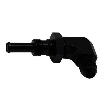 DEATSCHWERKS - 6AN to 5/16 Barb Bulkhead Adapter 90-Degree Anodized Matte Black