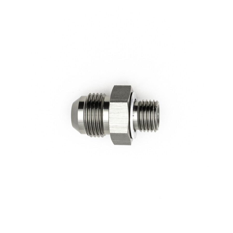 DEATSCHWERKS - 8AN Male Flare to M14 X 1.5 Male Metric Adapter w/Crush Washer
