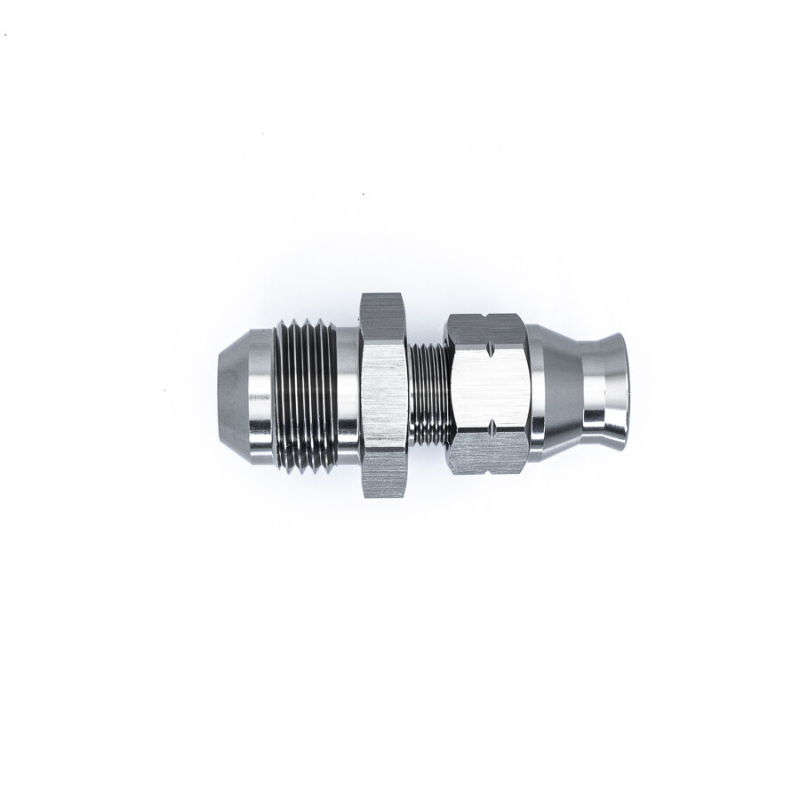 DEATSCHWERKS - 8AN Male Flare to 5/16&quot; Hardline Compression Adapter w/Olive Insert