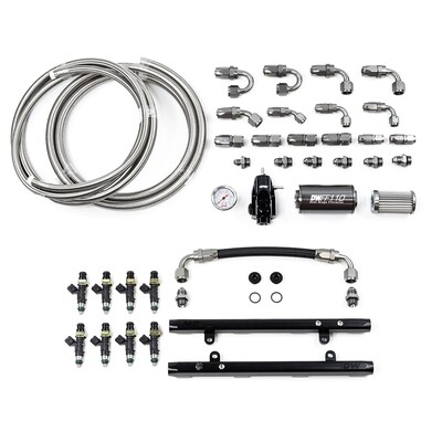 DEATSCHWERKS - Coyote 5.0 Fuel Rails w/Crossover, 1000cc/min Injectors + Full Return Plumbing Kit (Mustang/F-150 11-17)