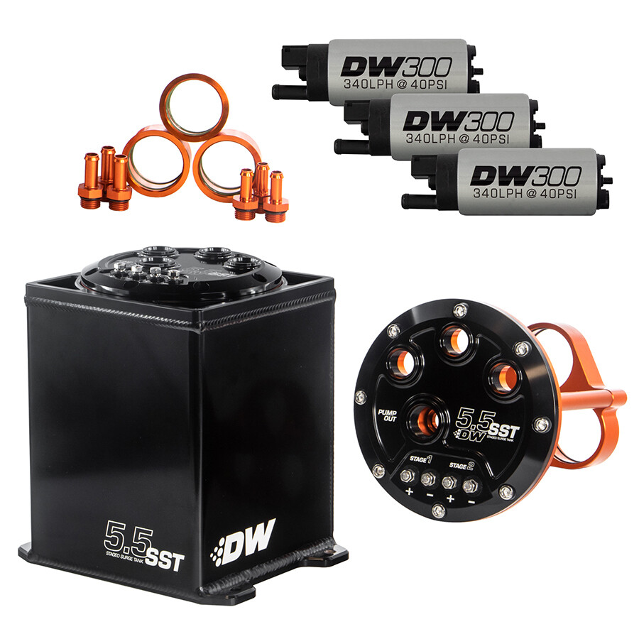 DEATSCHWERKS - 5.5L Surge Tank w/ 3 x DW300 Fuel Pumps