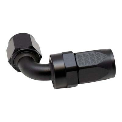 DEATSCHWERKS - 8AN Female Swivel 90-Degree Hose End CPE Anodized Matte Black