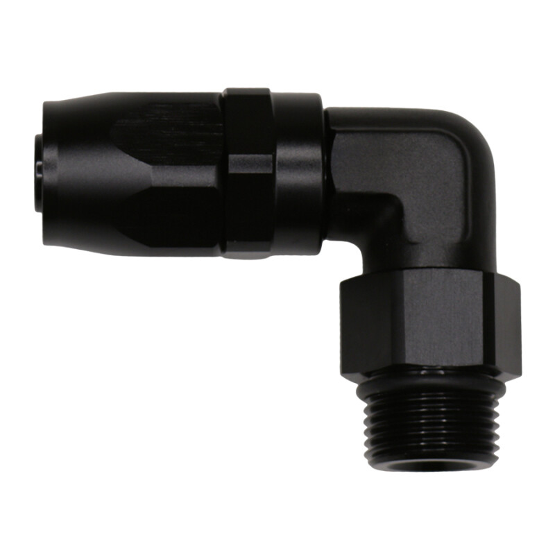 DEATSCHWERKS - 10AN ORB Female Swivel 90-Degree Hose End CPE Anodized Matte Black