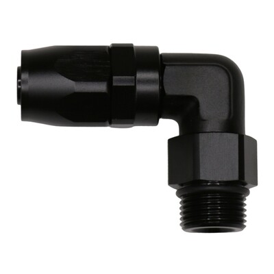 DEATSCHWERKS - 10AN ORB Female Swivel 90-Degree Hose End CPE Anodized Matte Black