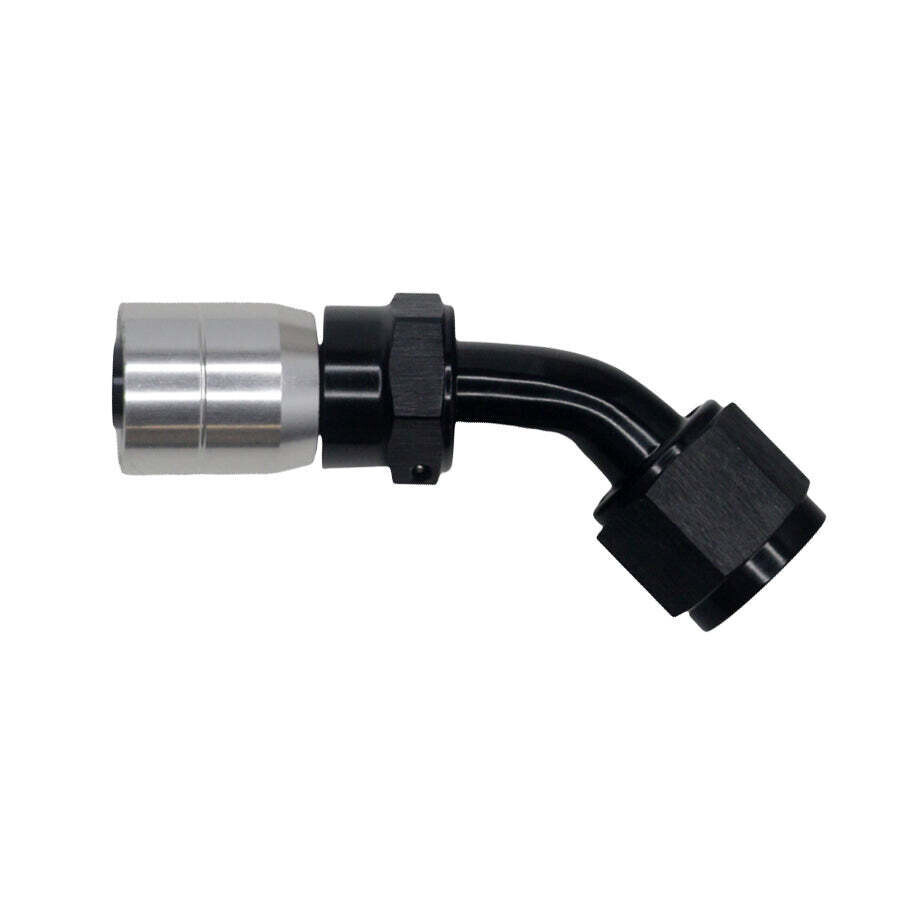 DEATSCHWERKS - 8AN Female Swivel 45-Degree Crimping Style Hose End CPE Anodized Matte Black
