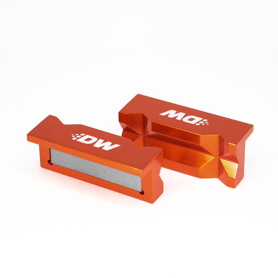 DEATSCHWERKS - 4&quot; Aluminum Soft Jaws with Magnet- Orange Anodized