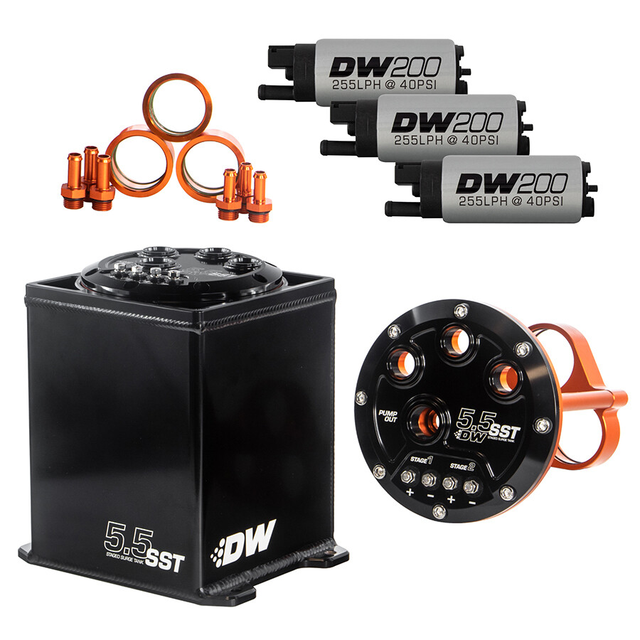 DEATSCHWERKS - 5.5L Surge Tank w/ 3 x DW200 Fuel Pumps