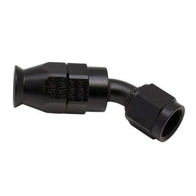 DEATSCHWERKS - 6AN Female Swivel 45-Degree Hose End PTFE Anodized Matte Black