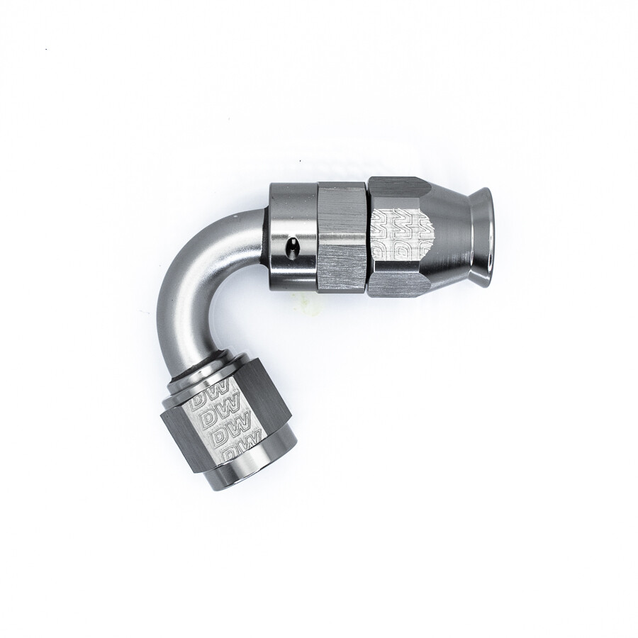 DEATSCHWERKS - Titanium 120 Deg 6AN Female Flare Swivel PTFE Hose End w/Olive Insert