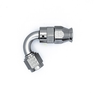 DEATSCHWERKS - Titanium 120 Deg 6AN Female Flare Swivel PTFE Hose End w/Olive Insert