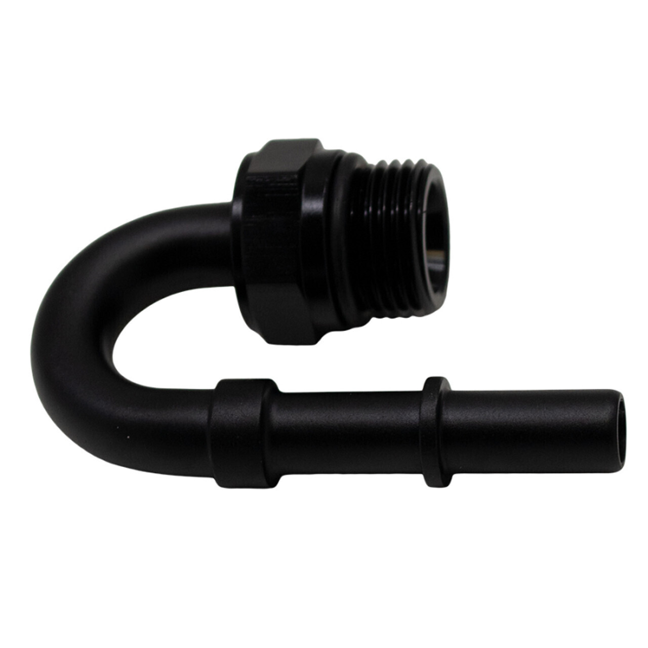 DEATSCHWERKS - 8AN to 3/8 EFI Quick Connect Adapter 180-Degree Anodized Matte Black