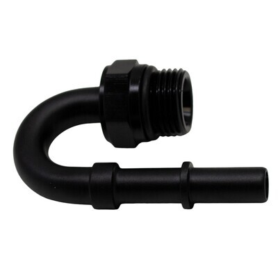 DEATSCHWERKS - 8AN to 3/8 EFI Quick Connect Adapter 180-Degree Anodized Matte Black