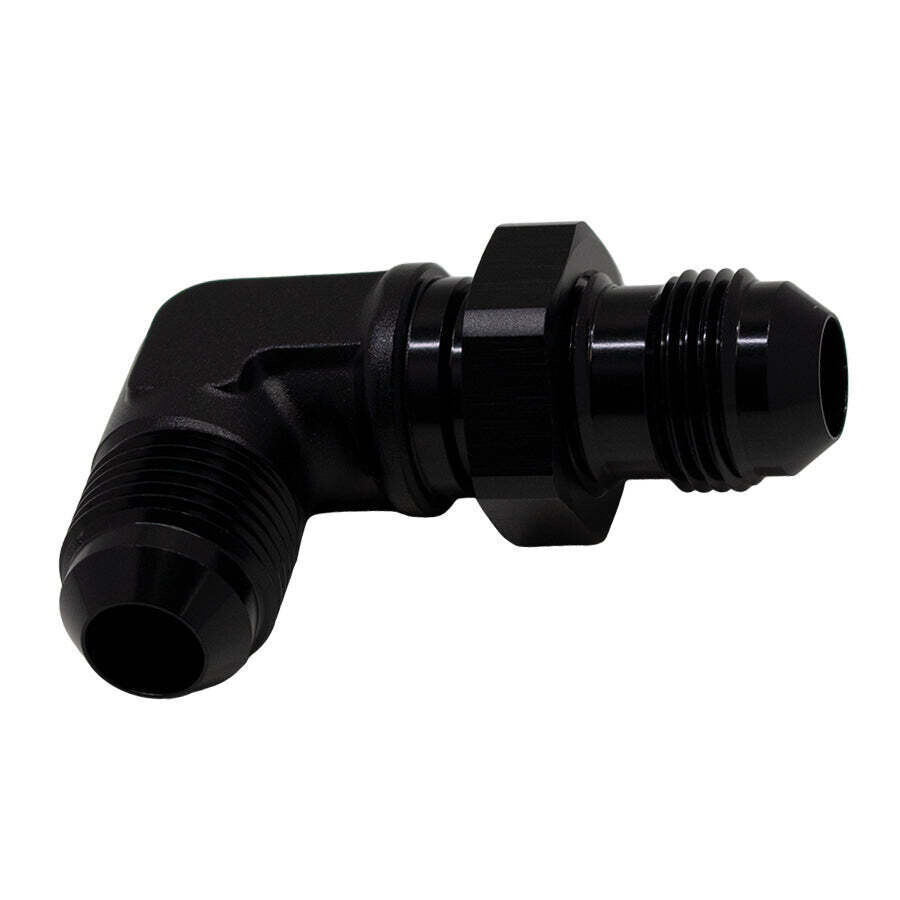 DEATSCHWERKS - 8AN to 8AN Bulkhead Adapter 90-Degree Anodized Matte Black