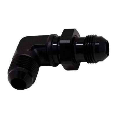 DEATSCHWERKS - 8AN to 8AN Bulkhead Adapter 90-Degree Anodized Matte Black