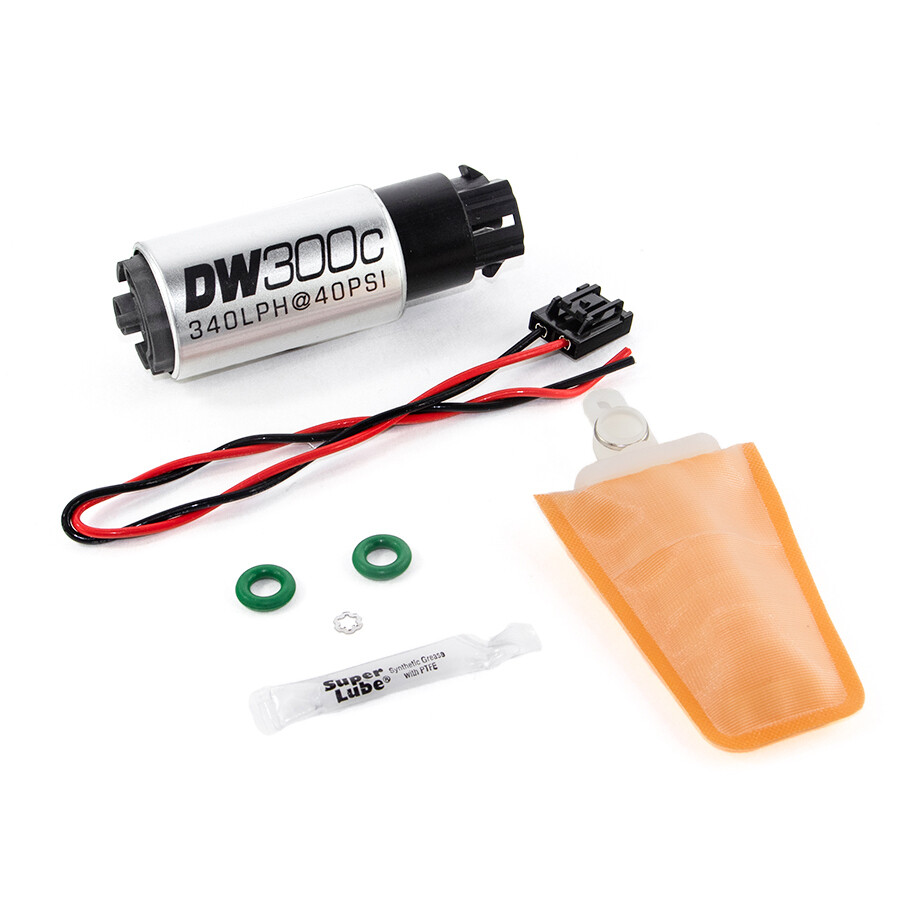 DEATSCHWERKS - DW300C 340lph Compact Fuel Pump w/Mounting Clips + Install Kit (Corolla 03-04)