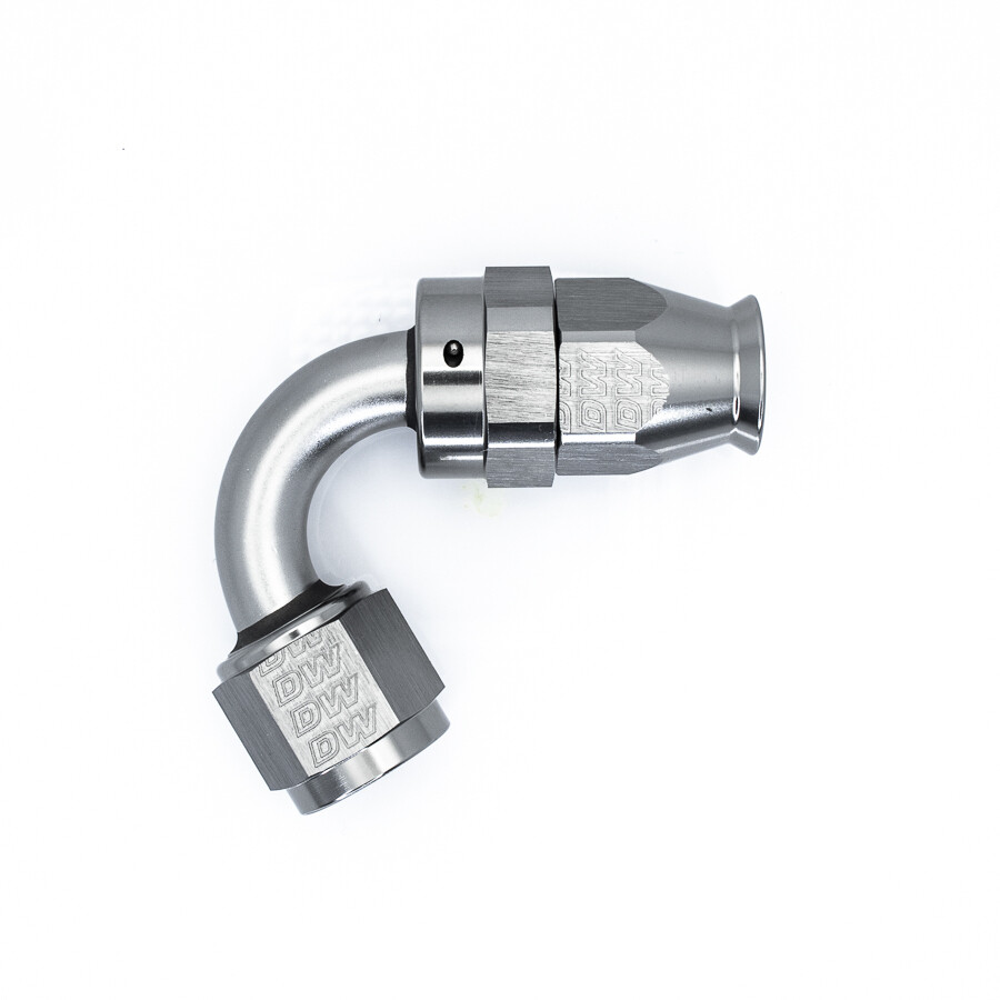 DEATSCHWERKS - Titanium 120 Deg 8AN Female Flare Swivel PTFE Hose End w/Olive Insert