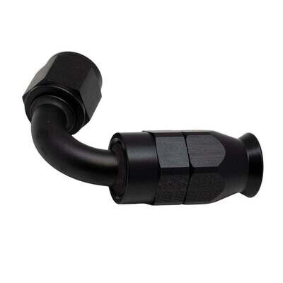 DEATSCHWERKS - 6 AN Female Flare Swivel 120-Degree Hose End PTFE Anodized Matte Black
