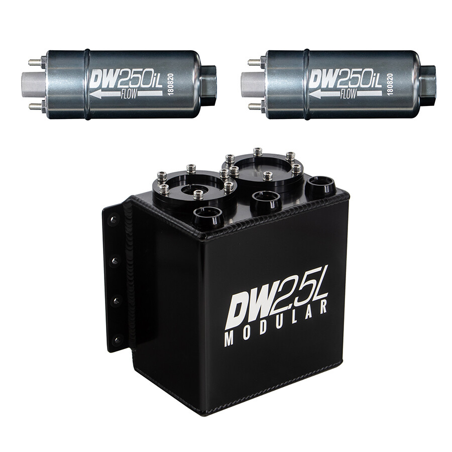 DEATSCHWERKS - 2.5L Surge Tank w/ 2 x 250iL In-Line Fuel Pumps