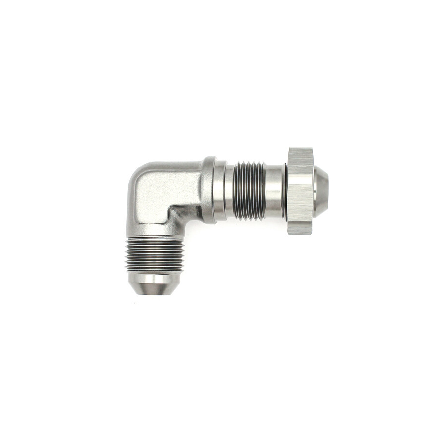 DEATSCHWERKS - 90 Deg 8AN to 8AN Male Flare Bulkhead Adapter w/Nut