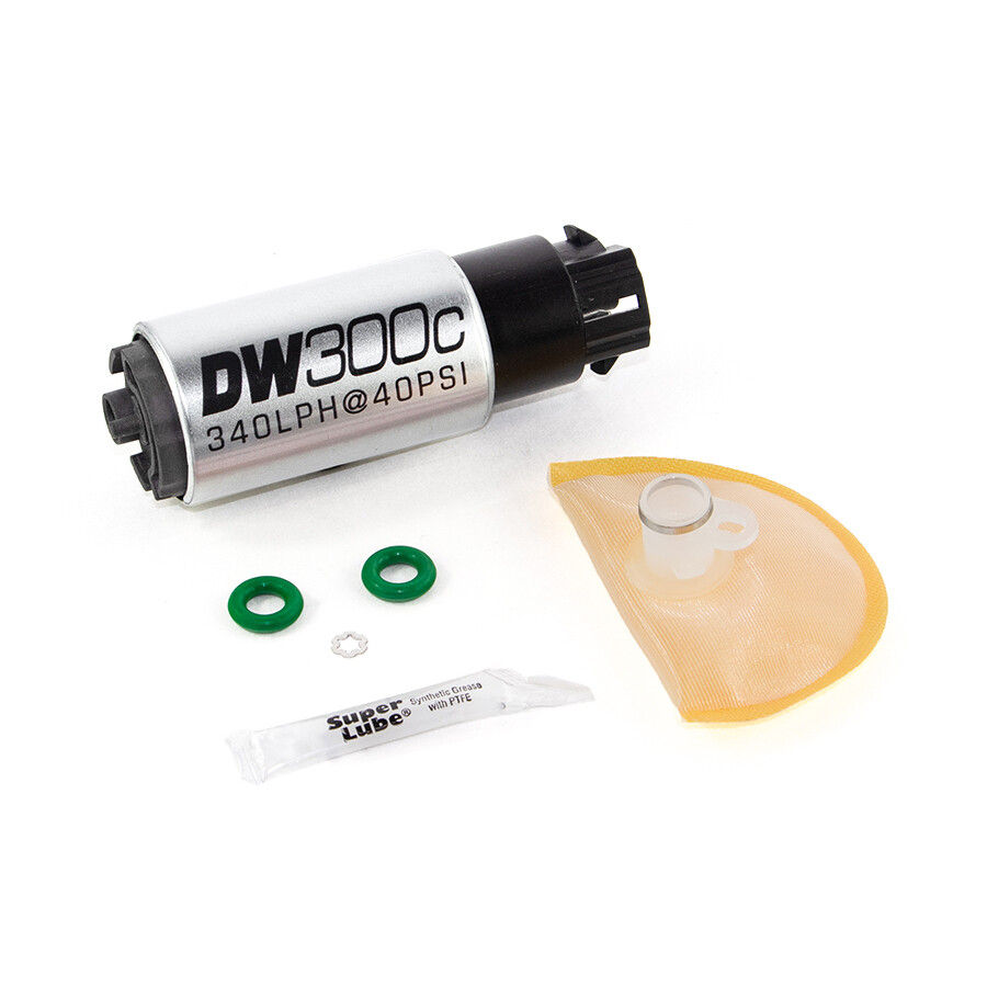 DEATSCHWERKS - DW300C 340lph Compact Fuel Pump w/Mounting Clips + Install Kit (WRX 08-14/STi 2008+)