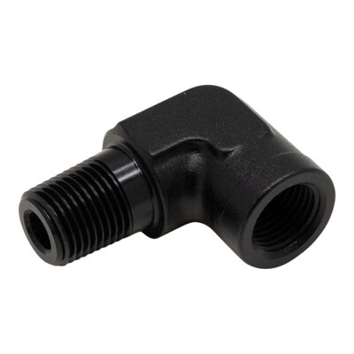 DEATSCHWERKS - 90-Degree 1/8 Inch NPT Male to Female 1/8 Inch NPT Anodized Matte Black