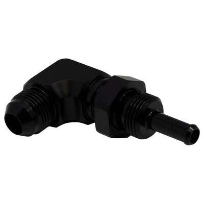 DEATSCHWERKS - 8AN to 5/16 Barb Bulkhead Adapter 90-Degree Anodized Matte Black