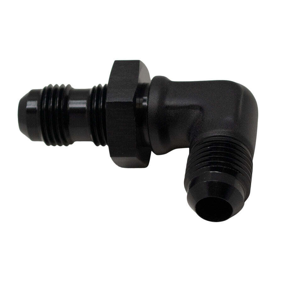 DEATSCHWERKS - 6AN to 6AN Bulkhead Adapter 90-Degree Anodized Matte Black