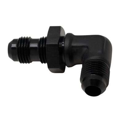 DEATSCHWERKS - 6AN to 6AN Bulkhead Adapter 90-Degree Anodized Matte Black