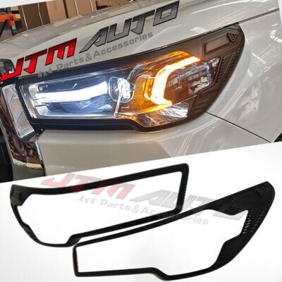 JTM AUTO - Black Head Light Cover Trim To Suit Toyota Hilux SR5 Rogue 2020 My21+