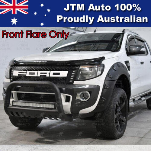 JTM AUTO - Black Fender Flare Wheel Arch Pocket Style For Ford Ranger 2012-2015 Front Only