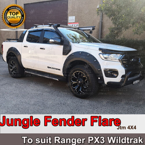 JTM AUTO - Jungle Black Fender Flares Wheel Arch To Suit Ford Ranger PX3 Wildtrak 2018-2022
