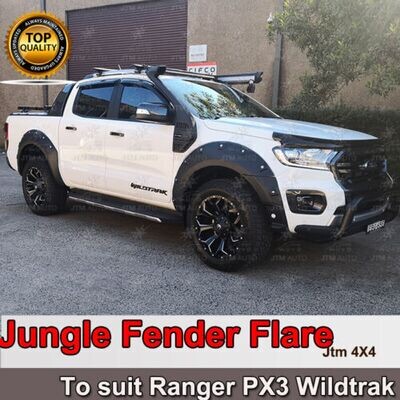 JTM AUTO - Jungle Black Fender Flares Wheel Arch To Suit Ford Ranger PX3 Wildtrak 2018-2022