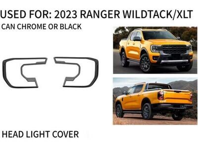 JTM AUTO - Black Head Light Trim Cover To Suit Ford New Gen Ranger 2022+ MY22