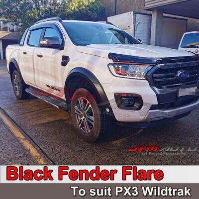 JTM AUTO - Slim Fender Flares Black Guard Trim Fits To Ford Ranger PX3 2018-2022