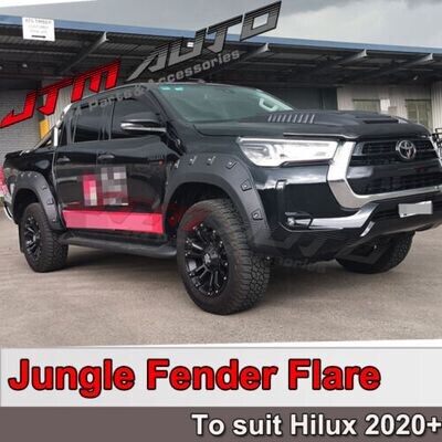 JTM AUTO - Toyota Hilux SR5 SR Wrinkle Black Fender Flares Wheel Arch 2020+