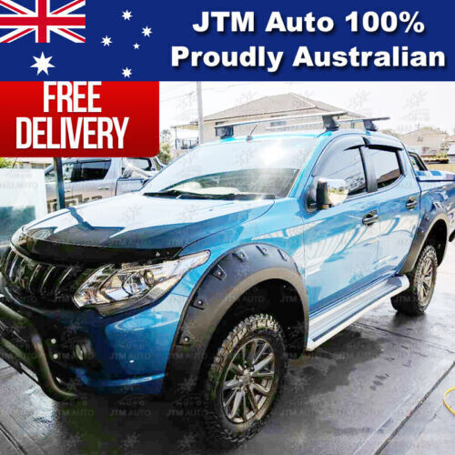 JTM AUTO - 4 Pcs Wrinkle Fender Flares Wheel Arch Pocket For Mitsubishi Triton MQ 2014-2018